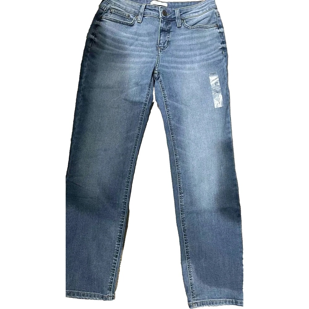 Lauren Conrad Womens Mid-Rise Jeans Super Skinny Feel Good Blue 4 A101102